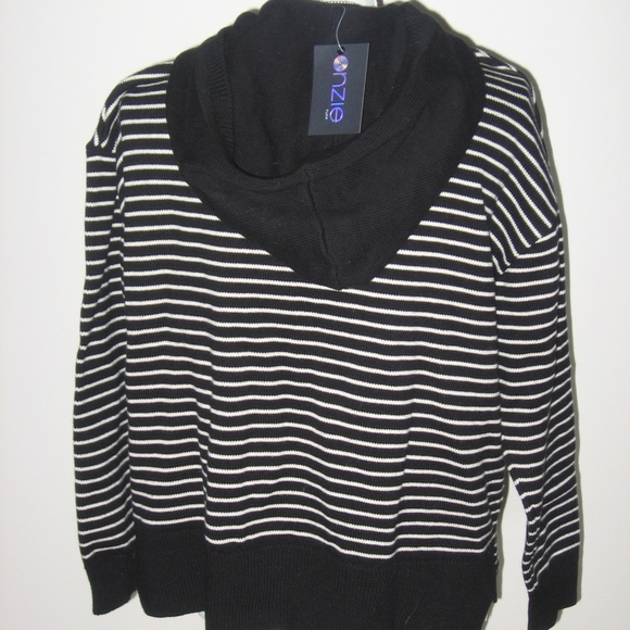 ONZIE Flow Black/Cream Striped Hoodie - Picture 4 of 6